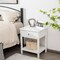 Costway Nightstand with Drawer Storage Shelf Wooden Bedside Sofa Side Table White\Brown